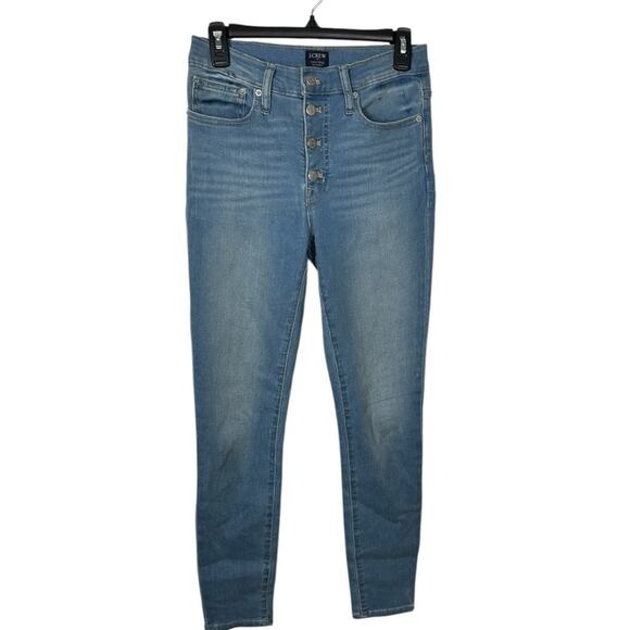 J.Crew High-Rise Skinny Button Fly Jeans Size 27 Light Wash Classic Stretch Fit - Picture 4 of 13